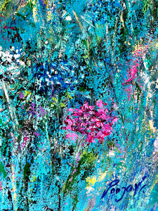 Tapestry of Summer Garden - Blue Landscape